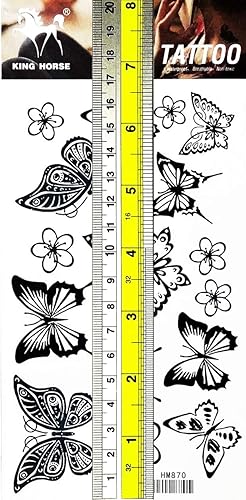 Miniatura 2 de PARITA - Tatuajes temporales de dibujos animados de mariposa negra, girasol, girasol, jardín, para adultos, hombres, mujeres y niños, tatuajes de