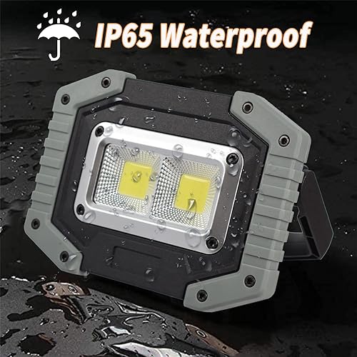 Miniatura 7 de OTYTY Luz de trabajo recargable, luz LED de trabajo portátil, COB, impermeable, 30 W, 1500 lúmenes, para acampar al aire libre, senderismo,