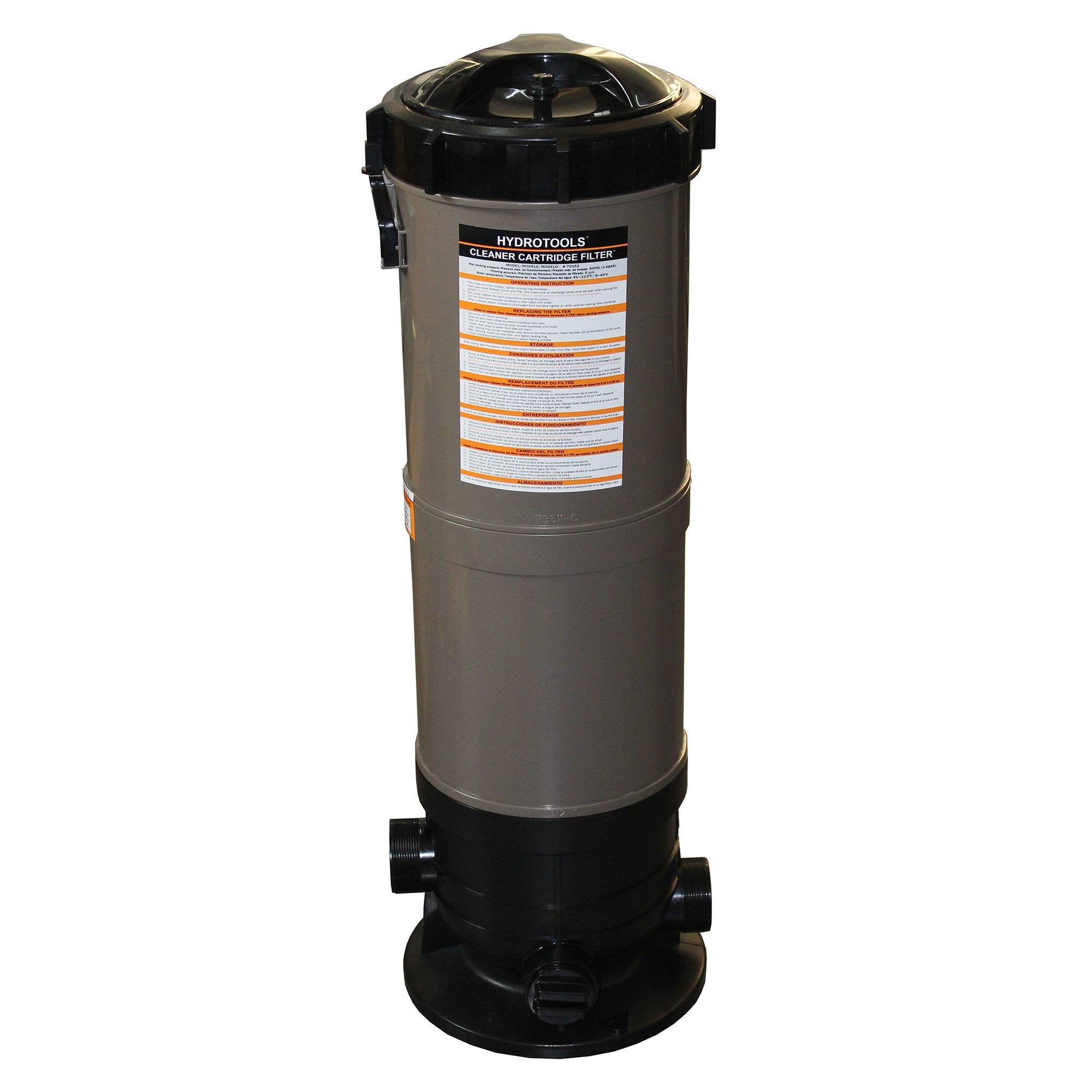 HYDROTOOLS Cartridge Pool Filter Tanks & Elements For Above Ground & Inground Pool |40-100 SF Cleaner Systems Compatible W/ Pumps 1/3 To 1.5 HP| Up To 4980 GPH |For Pools Up To 21000 Gallons Swimline