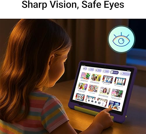 Miniatura 6 de Tableta para niños, 10.1 pulgadas HD Android 15, 64 GB de almacenamiento, 8 GB de RAM, modo de protección ocular, batería de 10 horas, funda a