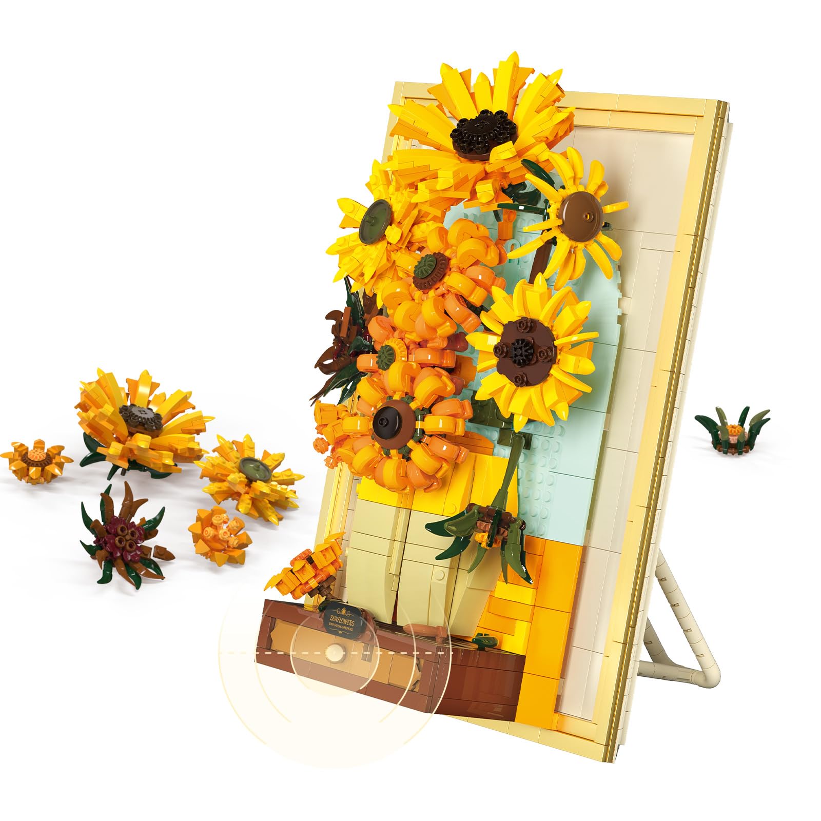 sun flower 　VOGEL【TPUパネル、フリップポール2本付】 Amazon.com: Brihappen Building Block Sets, Van Gogh Sunflower