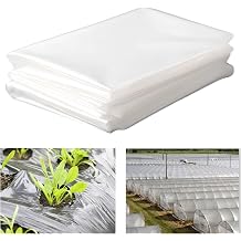 flintronic 6.5FTx10FT Greenhouse Plastic Sheeting, 10 mil Clear Greenhouse Film,Waterproof Wind Frost Dust UV Resistant Green House Plastic Covering for Outdoor Plant, Garden, Agriculture