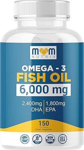 Aceite de pescado Omega 3 con máximo EPA DHA - Apoya el cerebro, el hígado, el corazón y la inmunidad - Fabricado en los Estados Unidos - 150