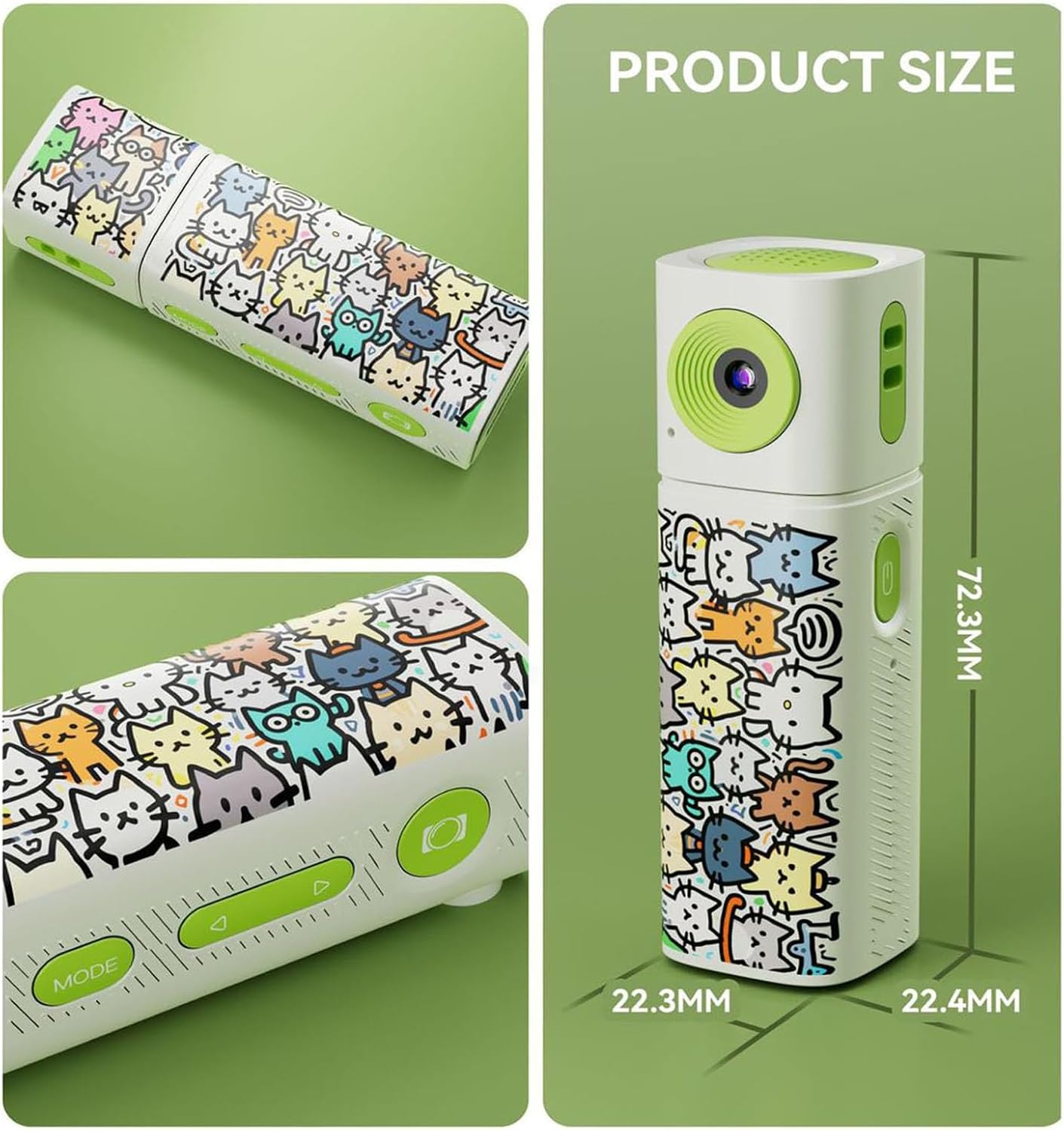 2026 New Mini Rings Camera with LCD Screen, Small Rings Cameras with 270° Rotating Lens, for Capturing Life Moment Youth Series Keychain