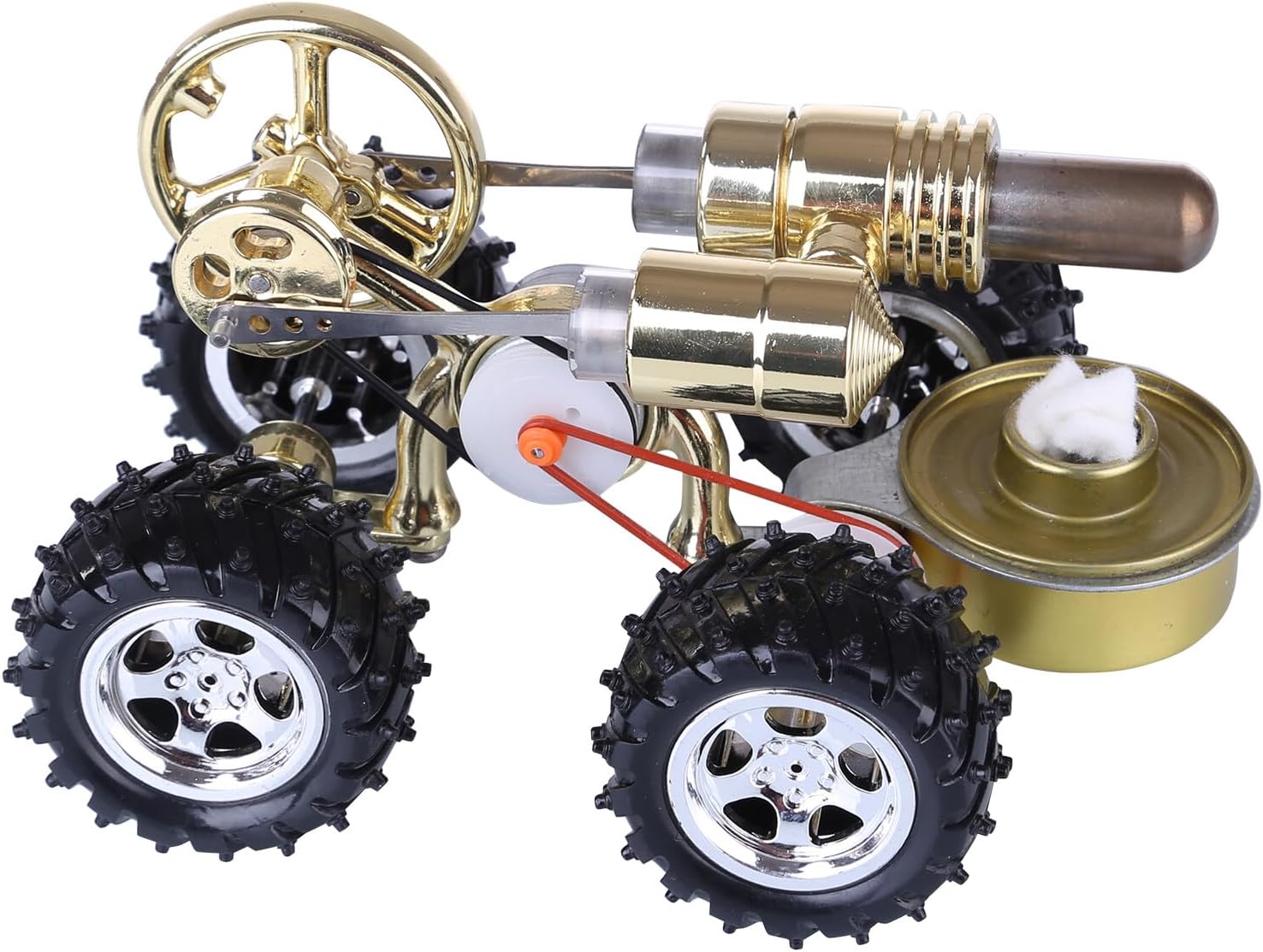 Stirling Engine Model Car with Alcohol Lamp, Metal Hot Air Car Engineer Generator Model, Science Experiments & STEM Projects Physics Toy for Teens & Adults