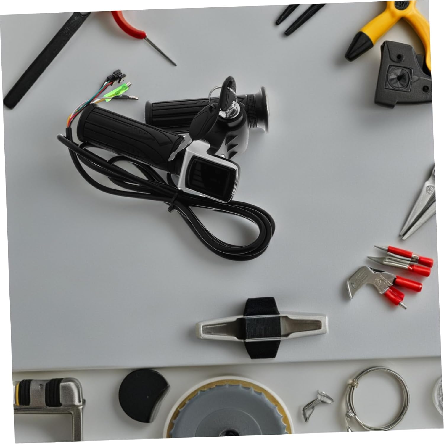 CHILDWEET Electric Bike Throttle Handle Replacement Twist Throttle Lock for Scooter Long Cable LCD Display