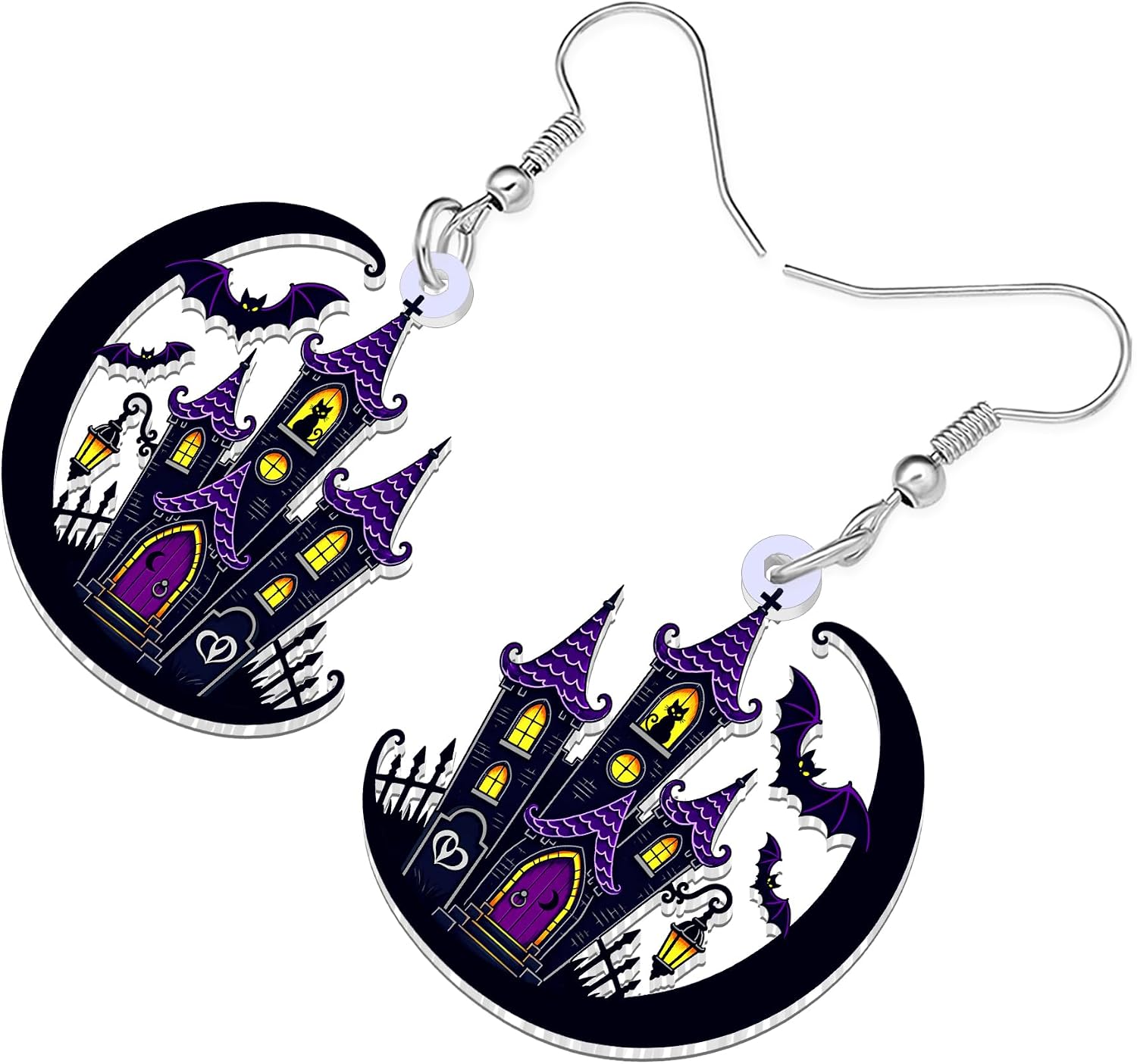 Haunted Castle Dangle Earrings Halloween Gifts for Women image 3
