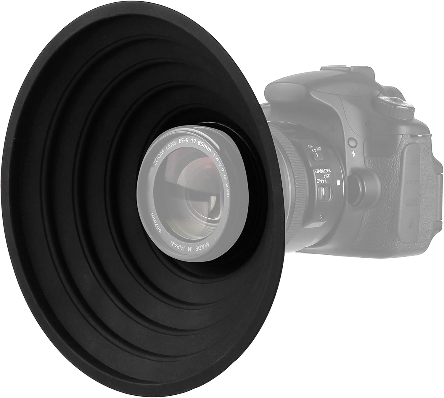 Camera Lens Hood Collapsible Reversible Filter Thread Rubber Digital Hood DSLR Cap Shade (For 70-90mm Lens) - Image 2