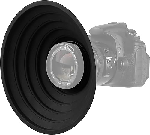 Miniatura 2 de Parasol plegable reversible para lente de cámara, rosca de filtro de goma digital, pantalla DSLR (para lentes de 2.756-3.543 in)