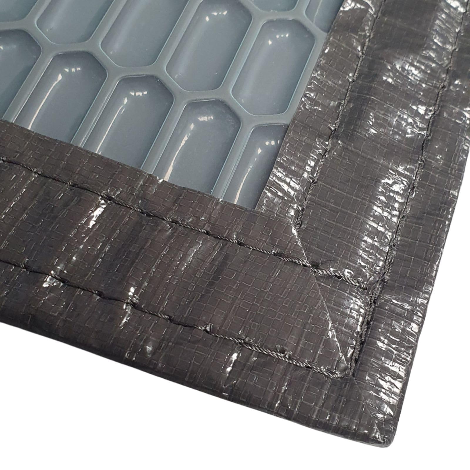 Bâche à Bulles Solaire Piscine 7 x 3,5 m - Epaisseur 500 Microns Premium - Bordée 4 Côtés - Technologie Alvéolaire Chauffante Anti Algues - Bleu/Gris