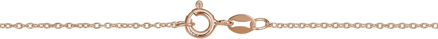 Kooljewelry Rose Gold Over Silver 1.2 mm Round Cable Chain Necklace (16, 18, 20, 22, 24 or 30 inch)