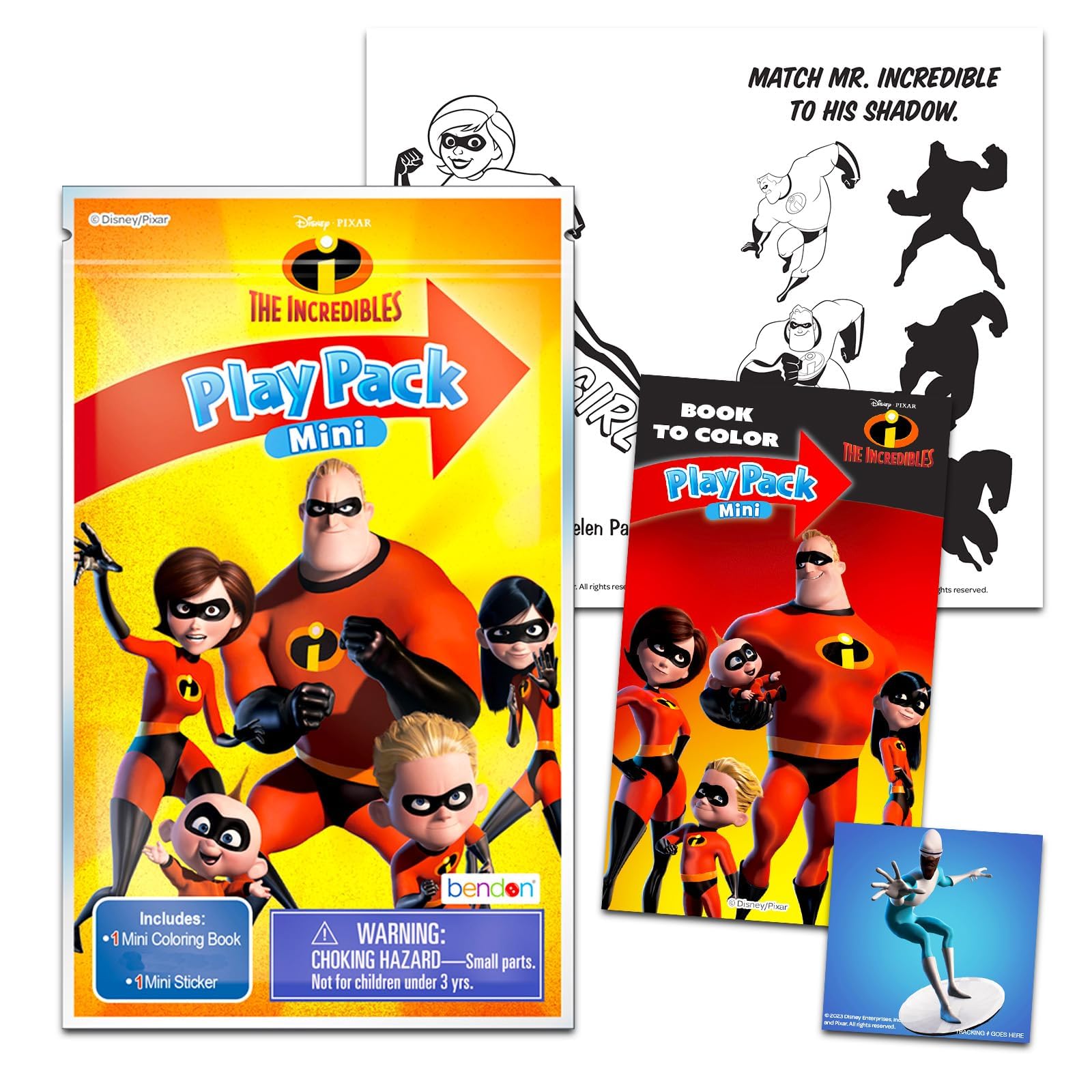 Disney The Incredibles - Set di bomboniere per feste di compleanno, confezione con 24 confezioni da gioco Incredibles | Mini libri da colorare, adesivi per sacchetti regalo (Pixar Incredibles Party