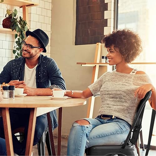 Miniatura 2 de HKLGorg Juego de 4 sillas de comedor apilables de 18 pulgadas de altura de asiento, sillas de cocina de metal para exteriores e interiores, para el