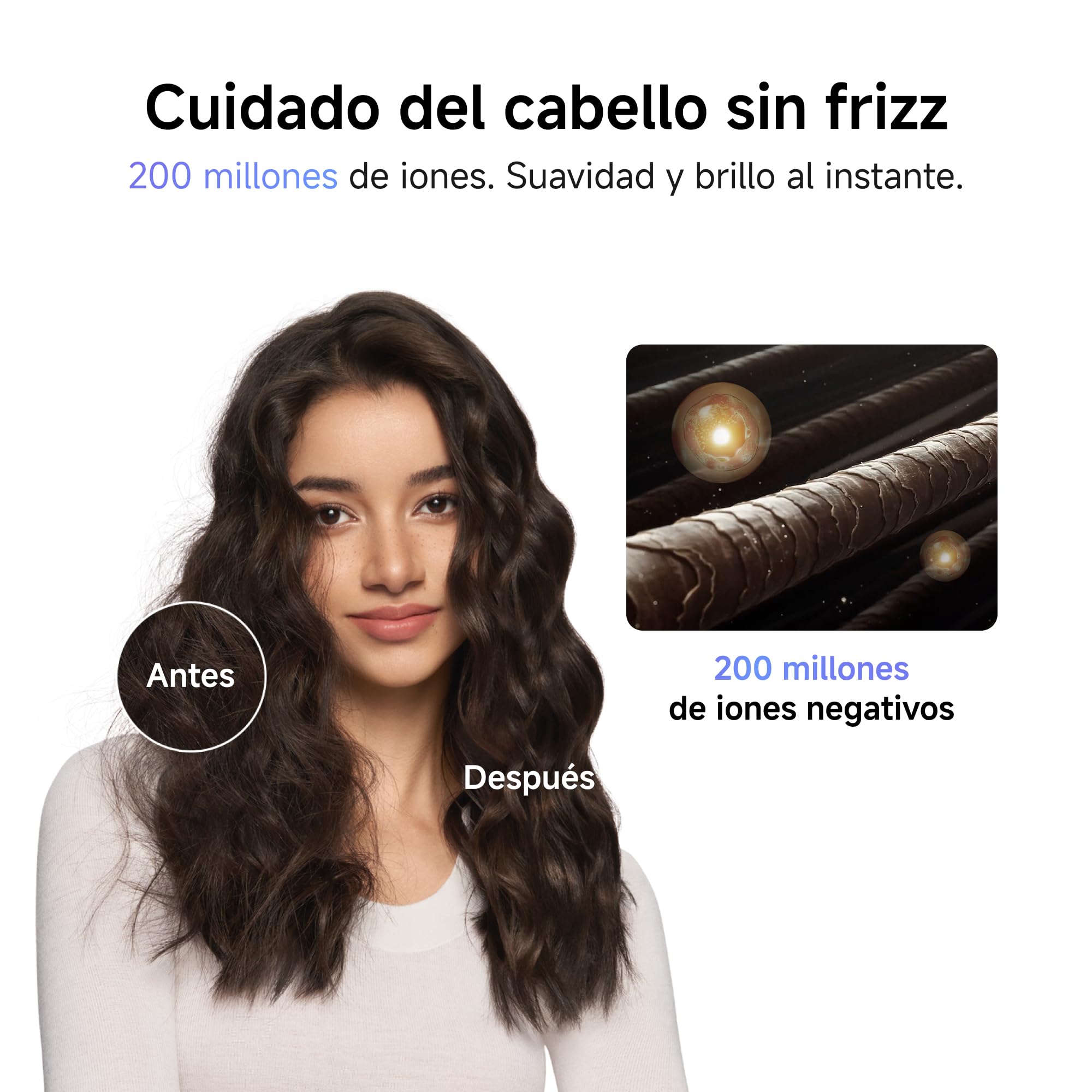 Laifen Neo Secador de Pelo con Motor Sin Escobillas de 110 000 RPM, 200 Millones de Iones Negativos y Control de Temperatura, Ultraligero 390 g, Bajo Ruido 59dB, 2 Boquillas Magnéticas (Blanco)