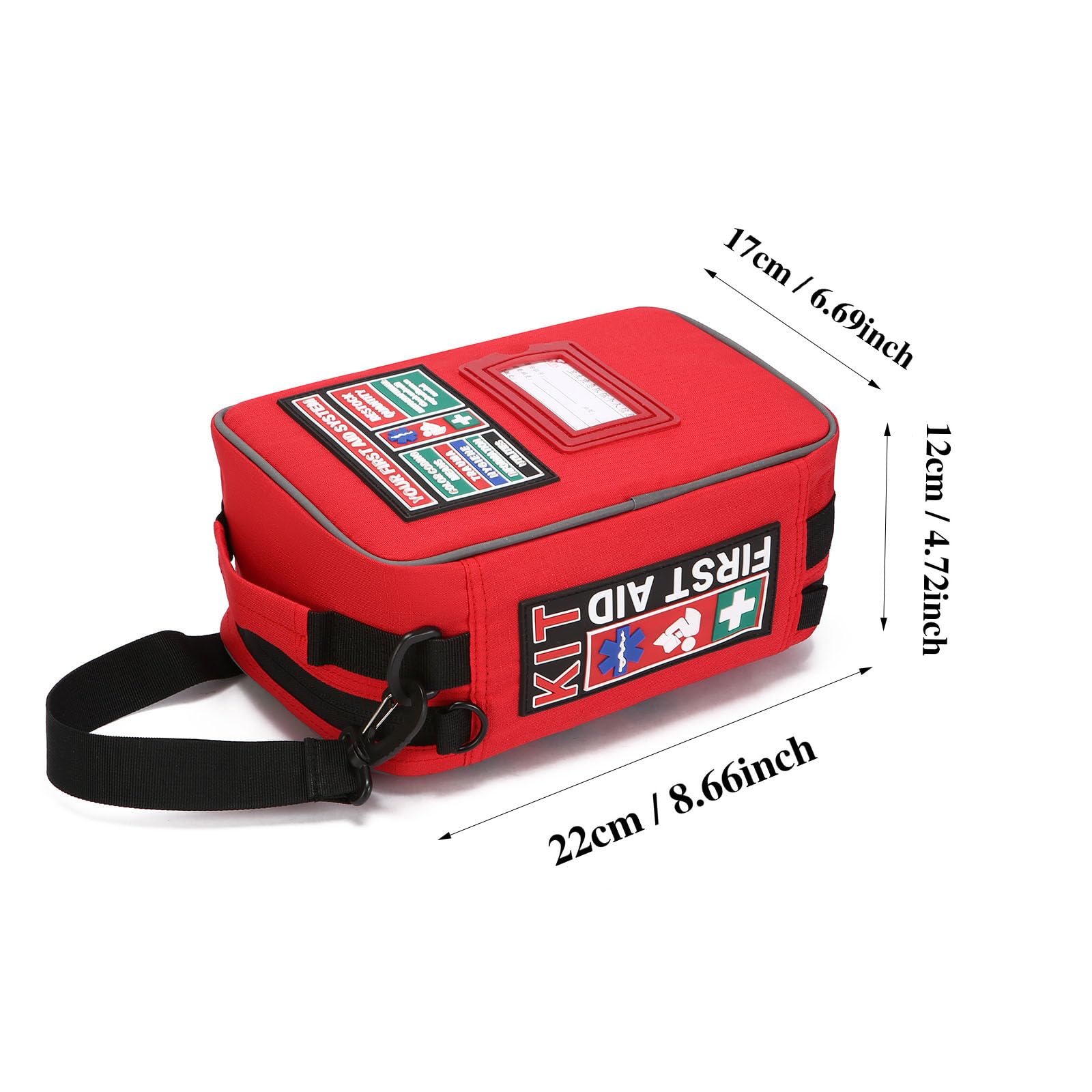 Kit di primo soccorso, borsa medica traumatologica di grande capacità, per casa, ufficio, campeggio, escursionismo e attività all'aperto, Rosso