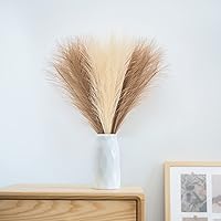 Vista 76 de Decoración de hierba de las pampas, 6 tallos de 18 pulgadas de hierba pomposa, arreglo floral pequeño y relleno de jarrón para decoración bohemia