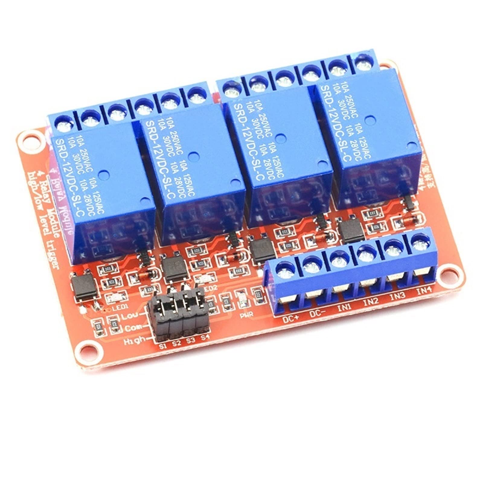 Module de relais DC 12V 4 canaux optocoupleur basse tension déclencheur