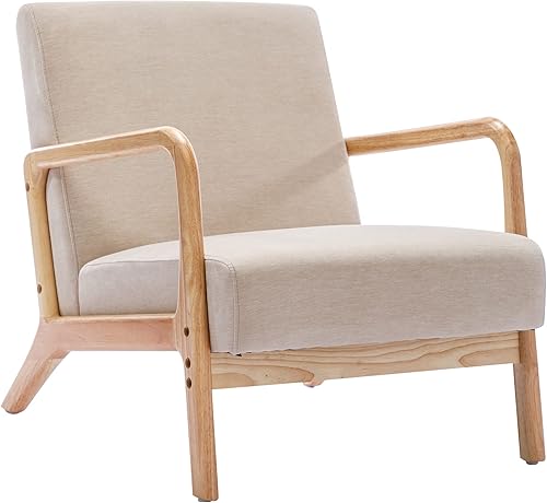 Duhome - Silla decorativa de tela de felpilla para sala de estar, sillón con marco de madera maciza, silla de lectura, silla moderna de dormitorio