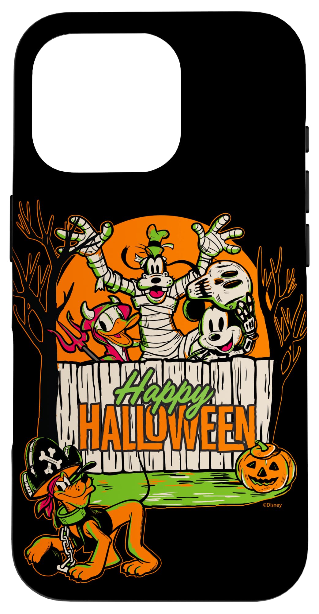 iPhone 16 Pro Disney 100 Mickey Donald Goofy & Pluto Happy Halloween D100 Case