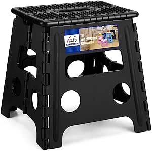 ACKO 13 Inch Folding Step Stool - Heavy Duty Plastic Foldable Step For Kids & Adults