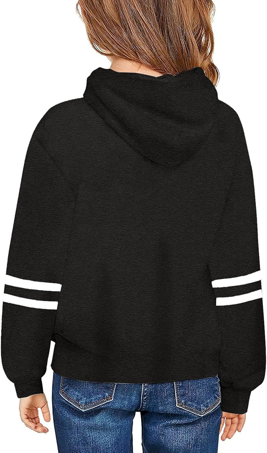 Haloumoning Girls Zip-Up Hoodies Sweatshirts Striped Long Sleeve Hooded Jackets with Pockets : Clothing, Shoes & Jewelry