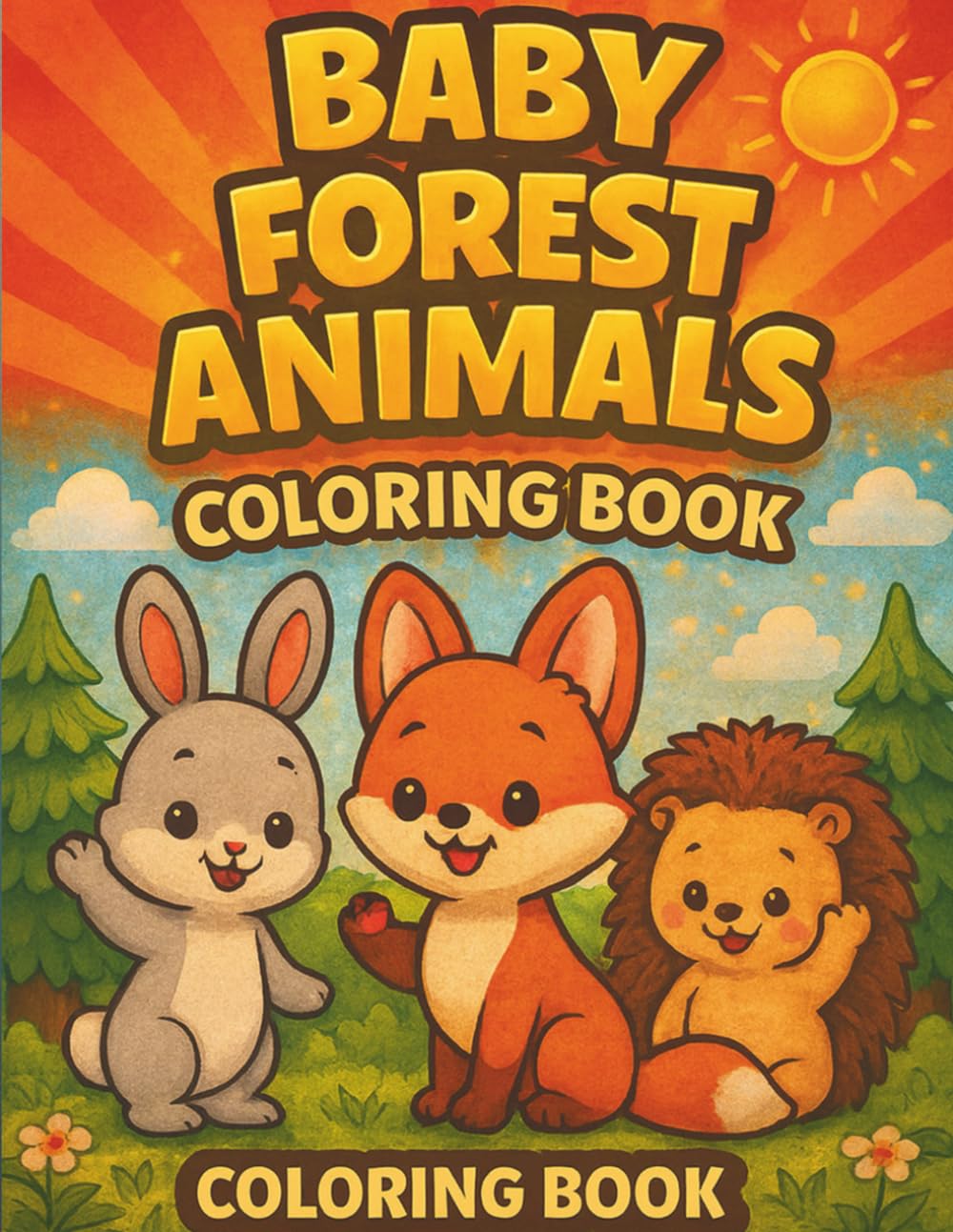 Baby Forest Animals #2: Kawaii Woodland Coloring Book for Kids: Cute Baby Deer, Foxes, Bunnies & Hedgehogs / Easy Big Pictures for Toddlers and Preschoolers (Woodland Friends Coloring Books for Kids)