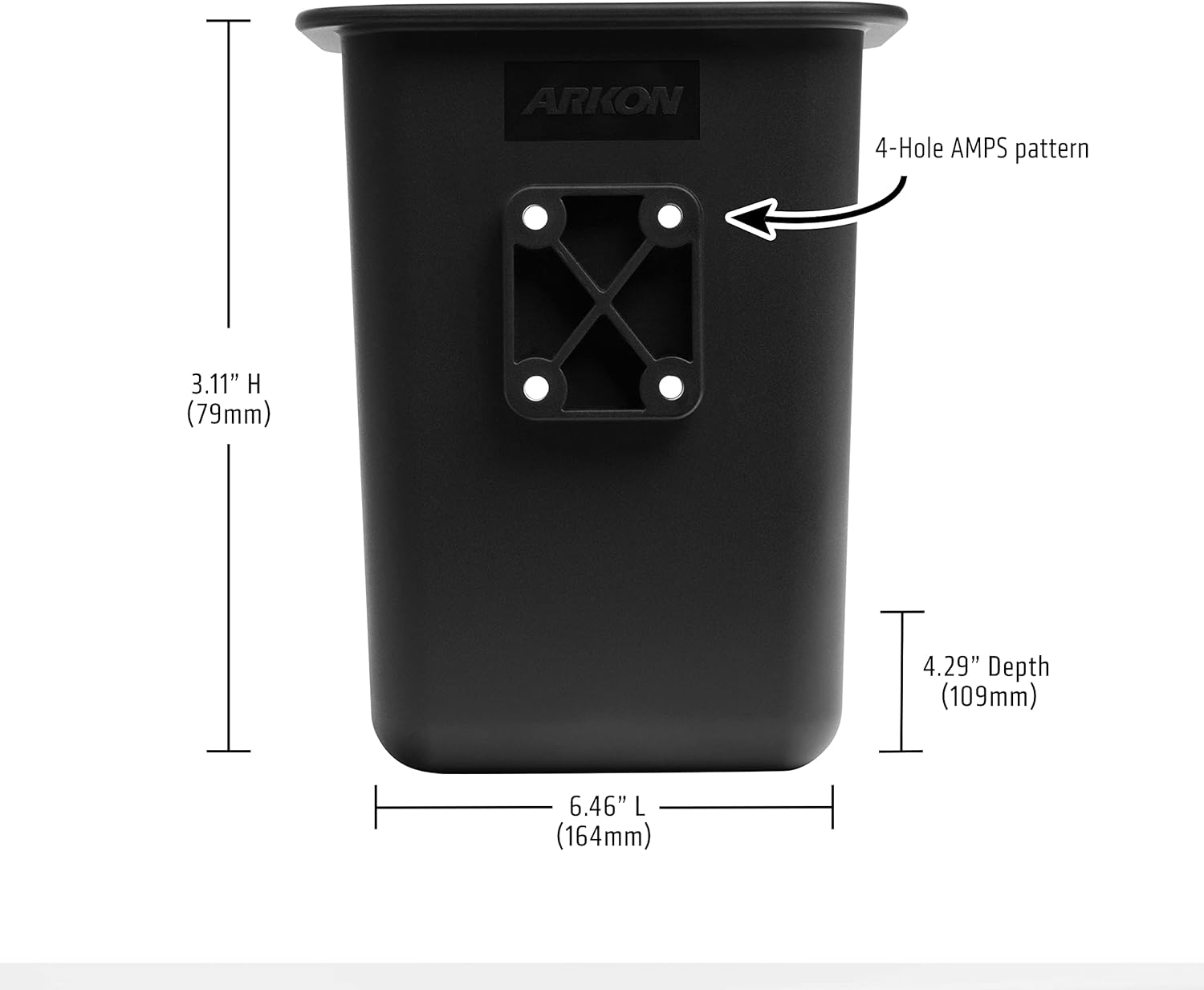 ARKON Mounts Large Barcode Scanner Holder | Fits Large Barcode Scanners | 4-Hole AMPs Mount | Heavy Duty Design for Fulfillment Centers and Warehouses | Compatible Zebra Scanner Holster