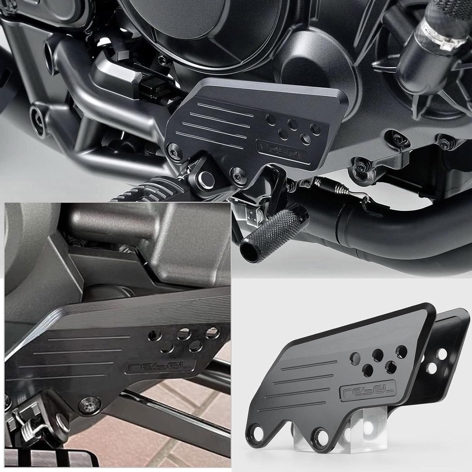 Motorcycle Heel Plate Protector Cover CMX-1100 Accessories Pedal Support Front Pedal Protector Cover Replacement for Ho&n&da Rebel CMX1100 CMX 1100 2021 2022 2023 2024 2025 Black