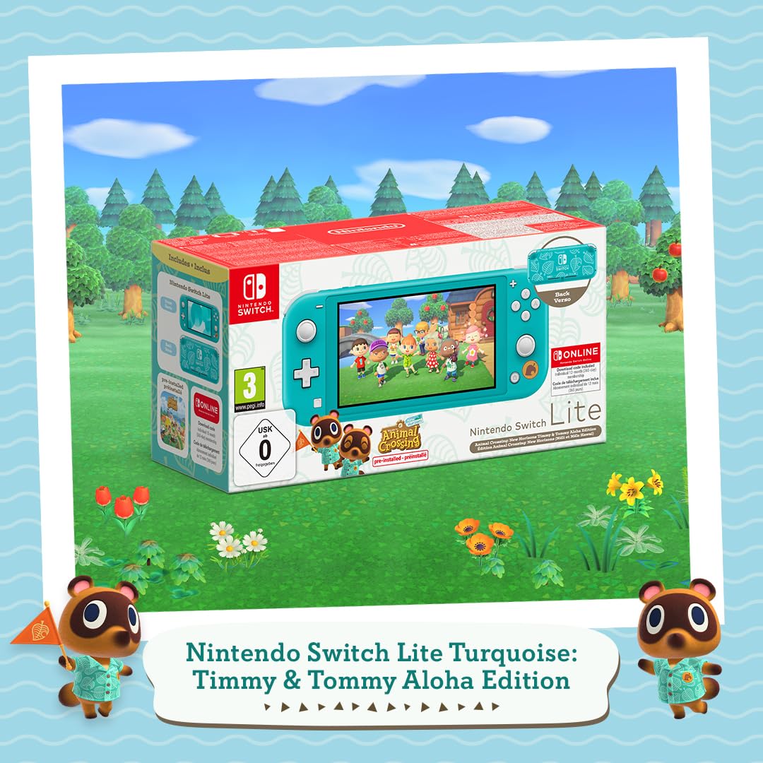 Nintendo Switch Turquoise: Timmy & Tommy's Edition+ Animal Crossing: New Horizons pre-installed Switch Online 12 Month Subscription Redemption Code