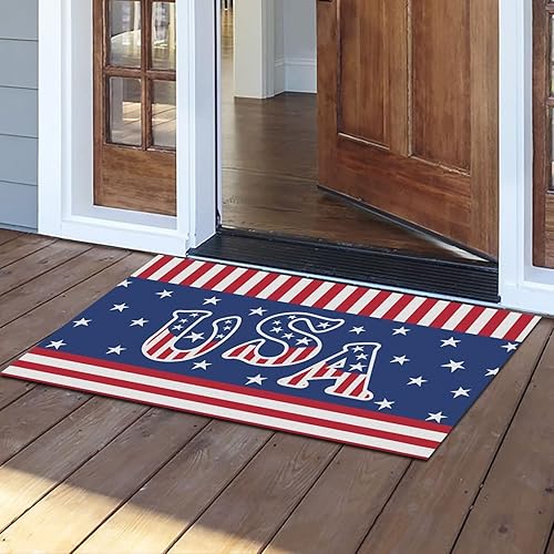Miniatura 2 de Decoraciones de fiesta del 4 de julio, tapetes para puerta del Día de la Independencia, tapetes de baño, dormitorio, sala de estar, tapete