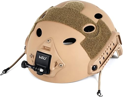 Miniatura 2 de HSU Kit de montaje de casco NVG de aluminio y brazo de extensión curvado, montaje en poste de metal, montaje de brazo de extensión para GoPro Hero