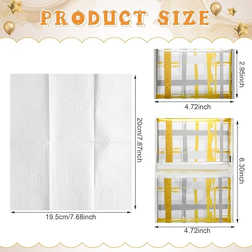 Miniatura 75 de Paquete de 24 pañuelos de tamaño de viaje, paquete delgado de 3 capas, tamaño cartera, pañuelos de bolsillo para viajes, bodas, fiestas, 6 estilos