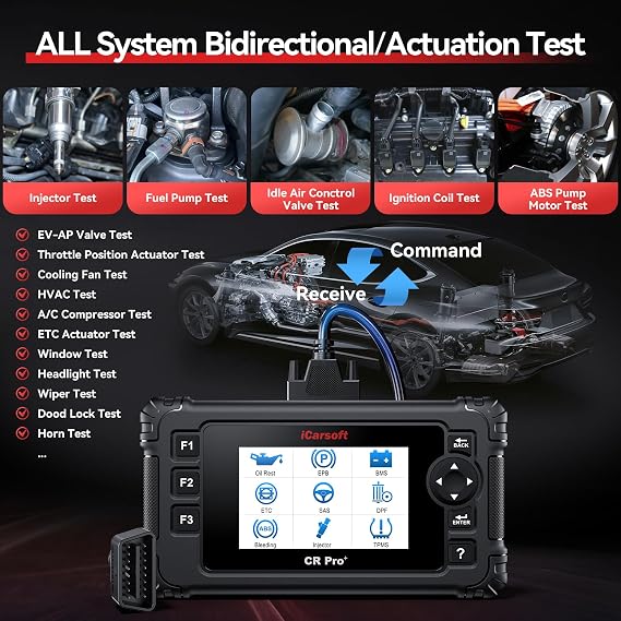 iCarsoft CR Pro+ All System Diagnostic Bidirectional Scan Tool for All Cars, 49 Resets+46 Extra Services+Active Test OBD2 Scanner+ECU Coding for BMW/Audi/VW-Oil/ETC/EPB/BMS/TPMS, etc. Free Update