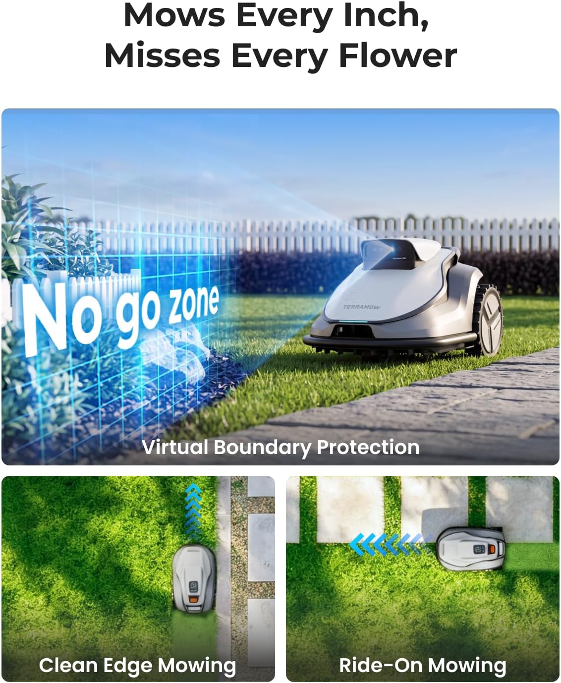 TerraMow V1000 Robotic Lawn Mower, Max 0.3 Acre, No Wire/RTK, Auto Mapping photo 5
