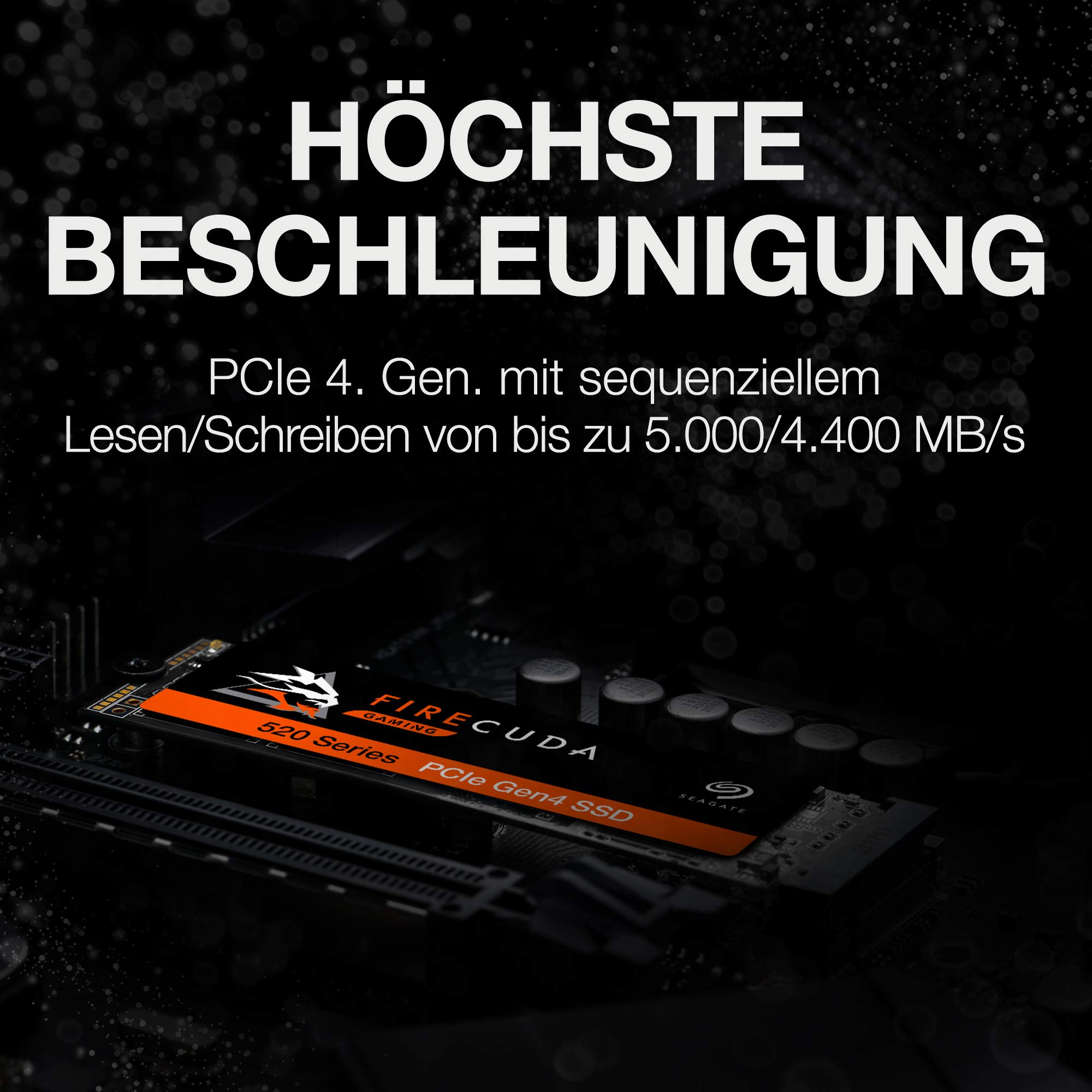 Seagate FireCuda 520, NVMe PCIe X4 Gen4 SSD, 2TB, NVMe 1,3, m.2 