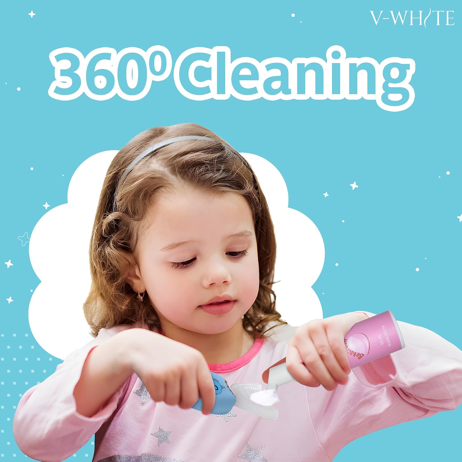 V-White Foam Toothpaste for U Shaped Auto Toothbrush - Kids, Adults - 50 ML image 5