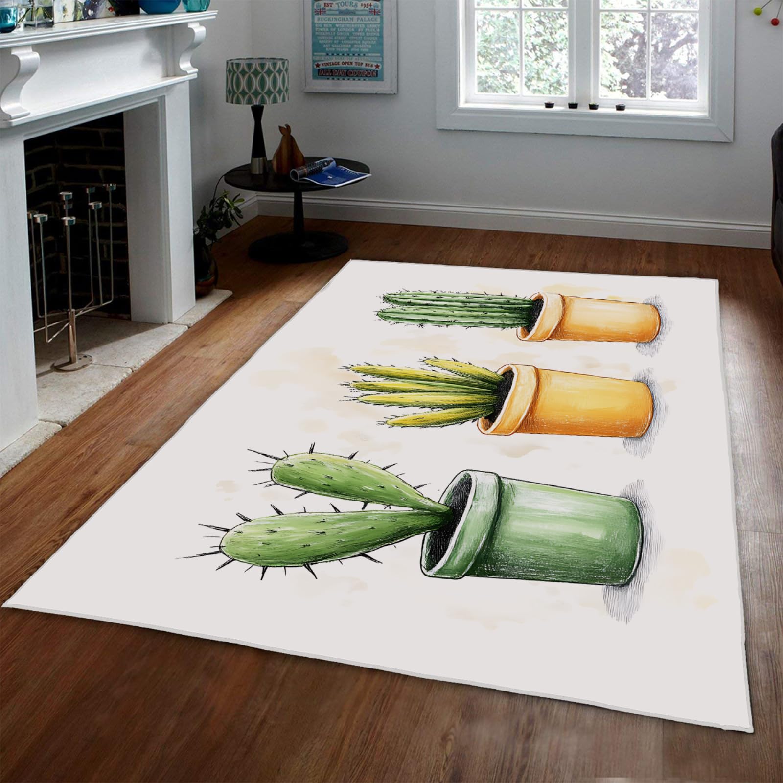 Tapis extérieur vert cactus 180x210 pour balcon et coin lecture cocooning