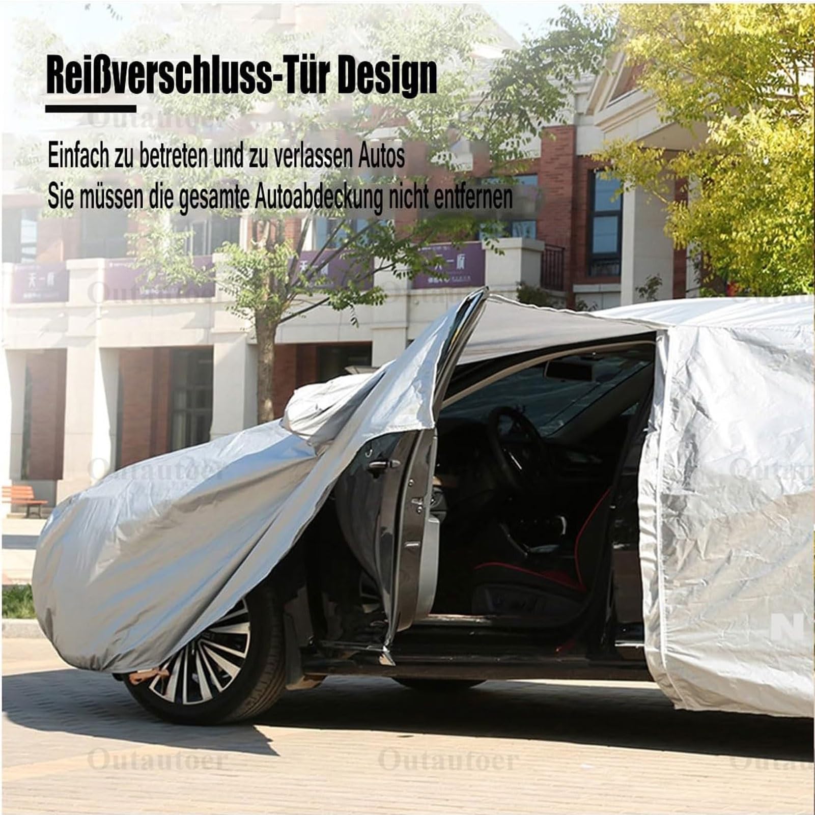 für Abdeckplane Auto Dodge Charger VI (LX) 2006-2010 Limousine, Oxford Autoabdeckung Wasserdicht, Auto Abdeckplane für Vollgarage Regen Sonne Staub UV Schutz