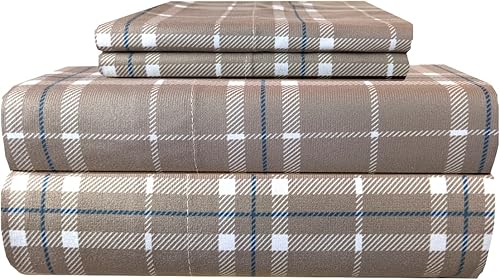 Thermee Micro Flannel Juego de sábanas de tamaño Queen, lavar y secar a máquina, sin pelusas, bolsillo profundo de 18 pulgadas con 2 fundas de