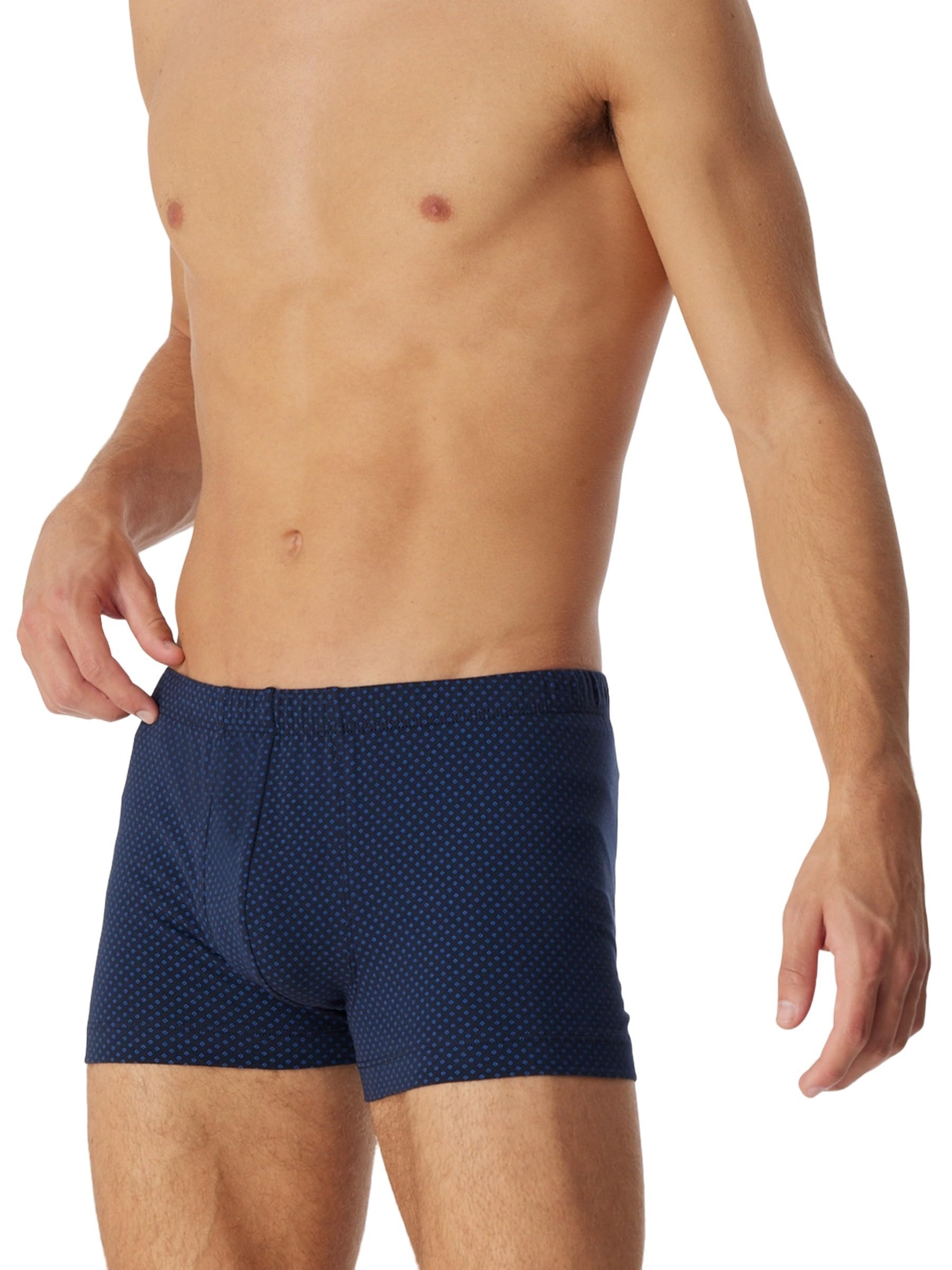 Schiesser Herren Unterwäsche Für Männer Weich Und Bequem Ohne Gummibund Bio Baumwolle - Cotton Casual Boxershorts, Dunkelblau_180504,L