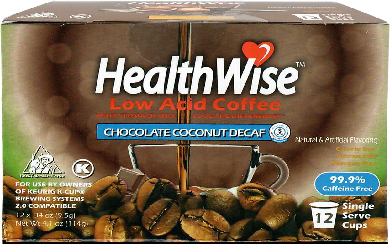 Amazon.com: Healthwise Chocolate Coconut Decaf Low Acid Coffee K