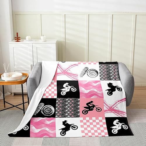 Miniatura 2 de Erosebridal Manta ligera de motocross estilo grunge, manta de retazos para decoración de dormitorio, manta de forro polar de motocross juvenil ultra