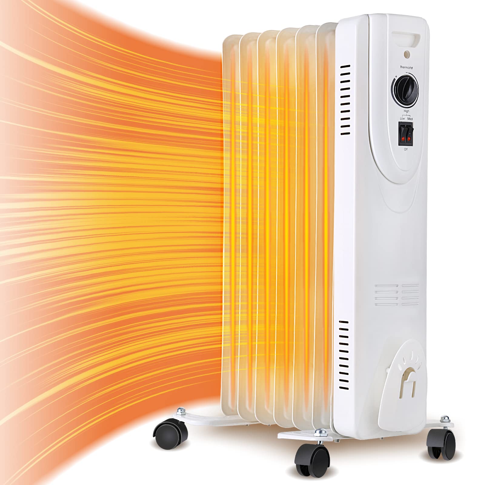 Buy Space Heater, AgiiMan 1500W Oil Filled Radiator Heater with 7Fin