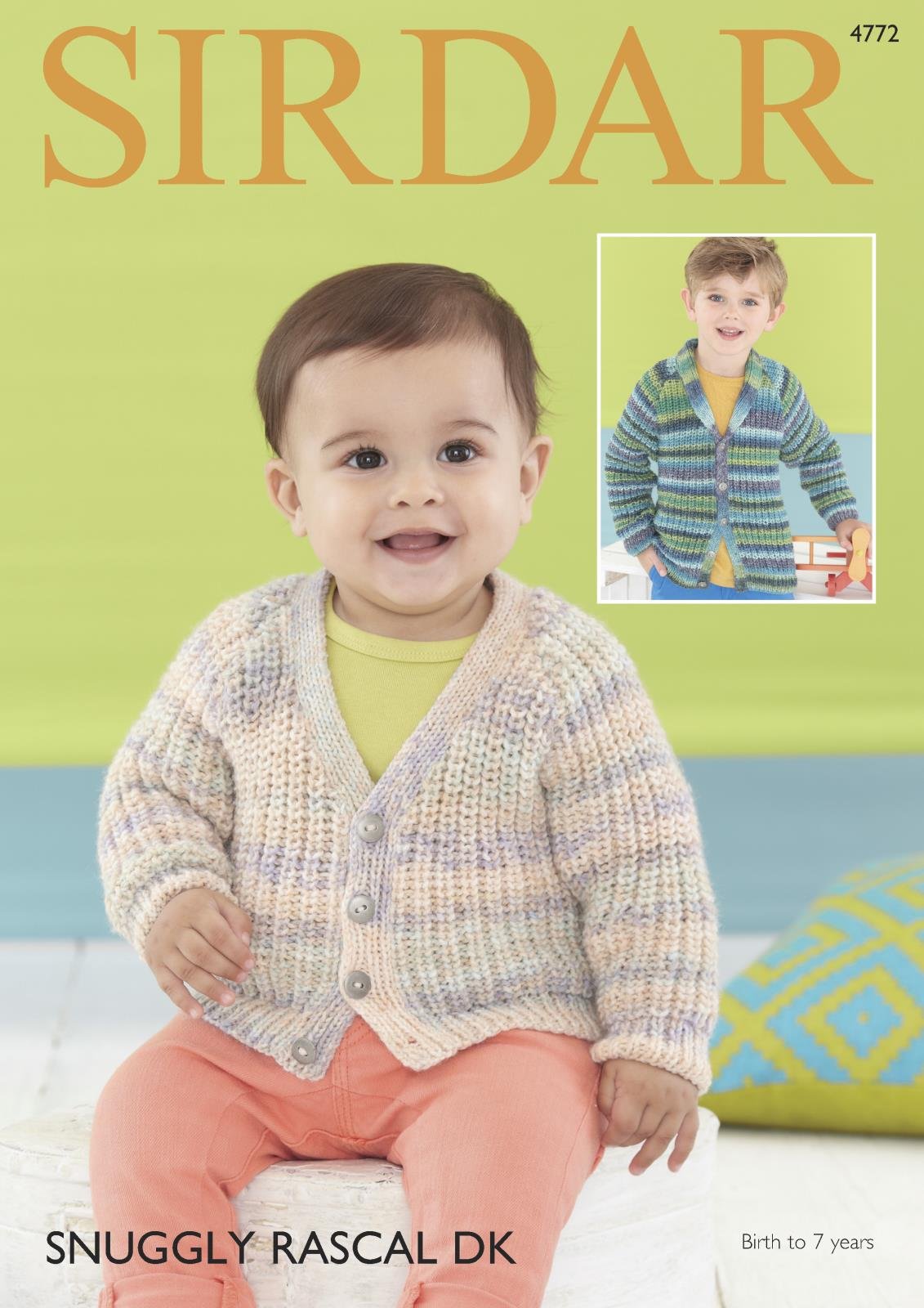 Sirdar 4772 Knitting Pattern Baby and Childrens Cardigans in Snuggly Rascal DK