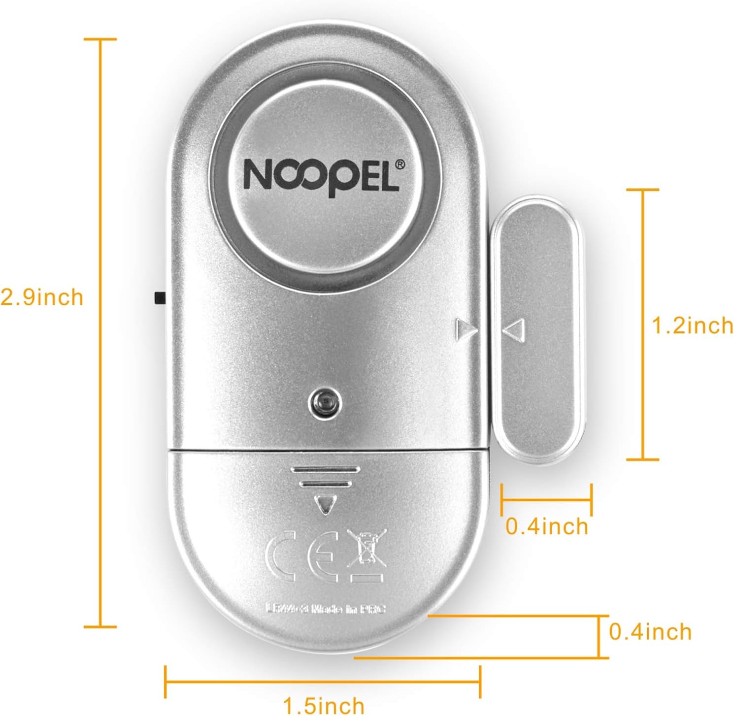 Window Door Alarm 2 Pack, New Version with Two Volume Levels,NOOPEL Magnetic Burglar Intruder Entry Alarm for Kids Toddlers Indoor Personal Safety