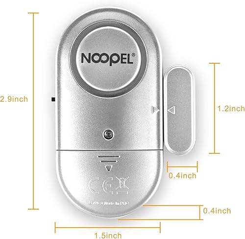 Miniatura 5 de Alarmas de puerta cuando se abren, paquete de 2 unidades, nueva versión con dos niveles de volumen, sensores de alarma de ventana NOOPEL para niños,