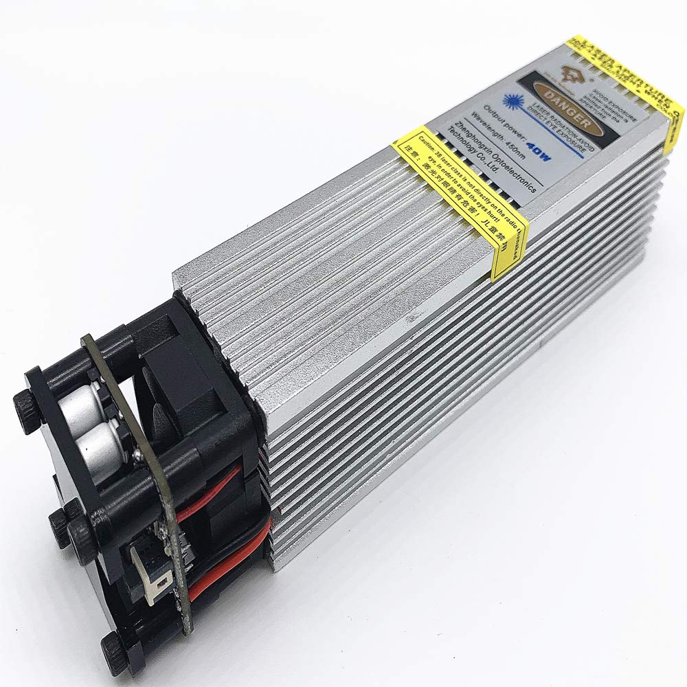 (40) Tête laser, module laser bleu, gravure ultra-rapide de l'acier inoxydable et du métal oxydé, haute transmittance, avec PWM TTL