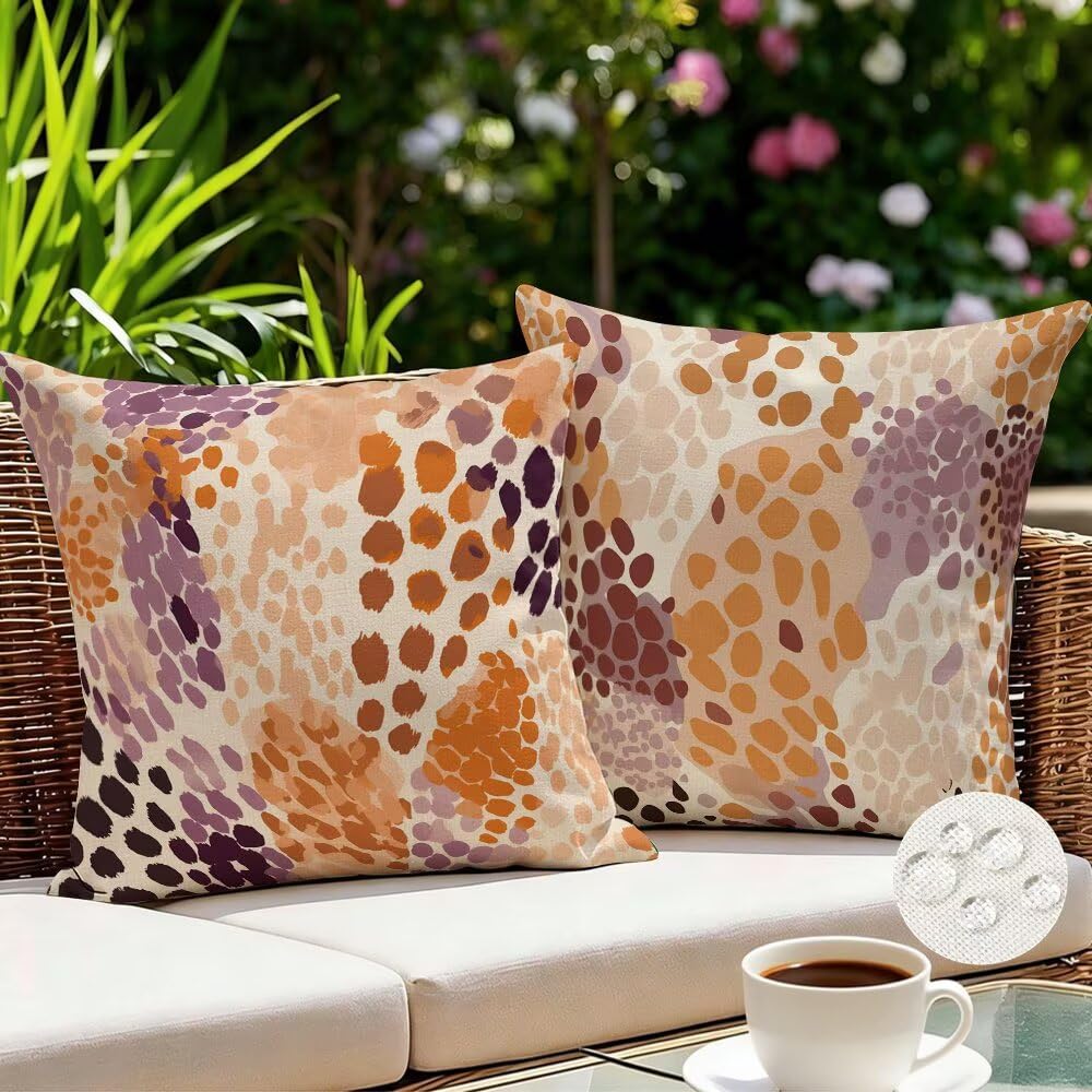 Housse coussin abstrait 55x55 lot de 2 motifs modernes colorés et géométriques