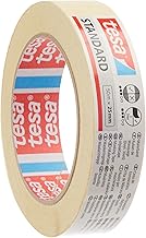 Tesa Standard Masking Tape - Masking Tape - 2 Day Residue-free Removal, Solvent Free, 50m x 25mm