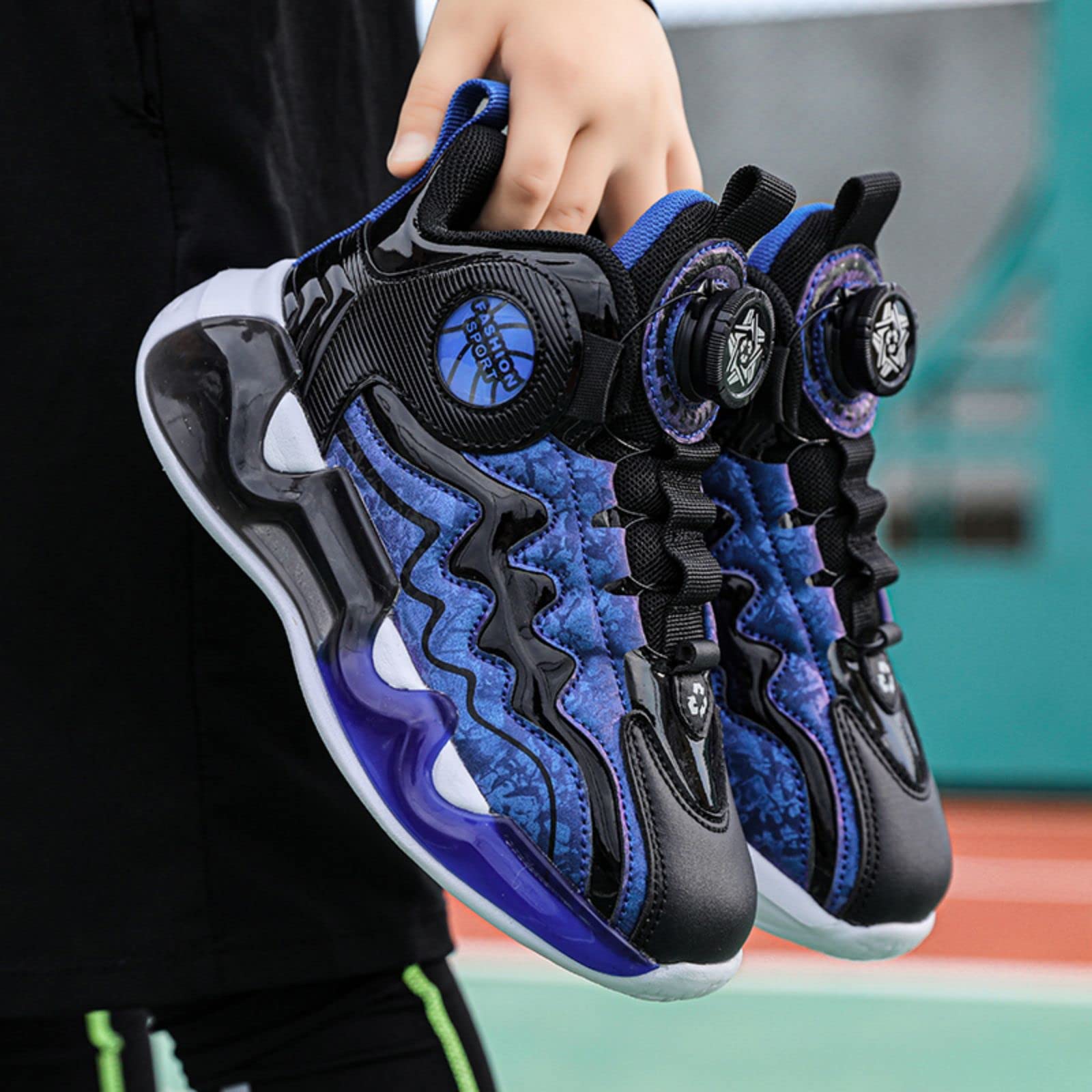 Neue Kinder Basketballschuhe Kinder Sportschuhe Twist Schnalle Turnschuhe Jungen und Mädchen Basketballschuhe